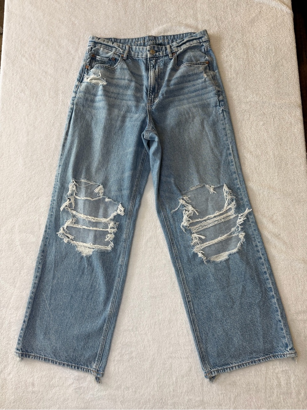 American Eagle Outfitters Curvy 12 Regular Super High Rise Baggy Wide Leg Jeans - Picture 3 of 7